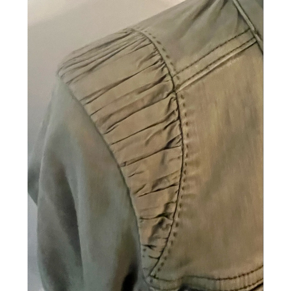 White House Black Market Corset Olive Green Seamed Pret Jacket-EUC - Picture 12 of 14